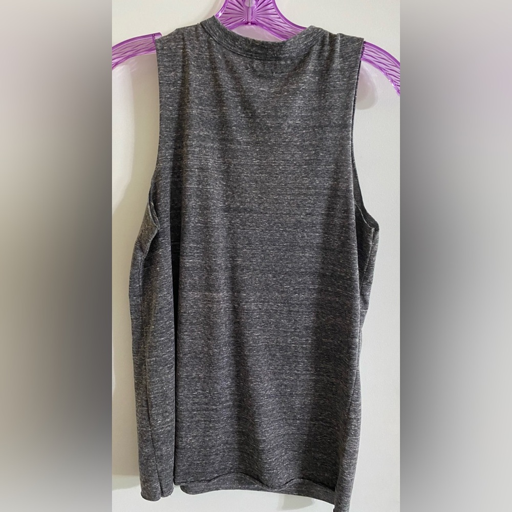 BKE Charcoal Sleeveless Top with Mustard Lace-Up - Picture 4 of 8